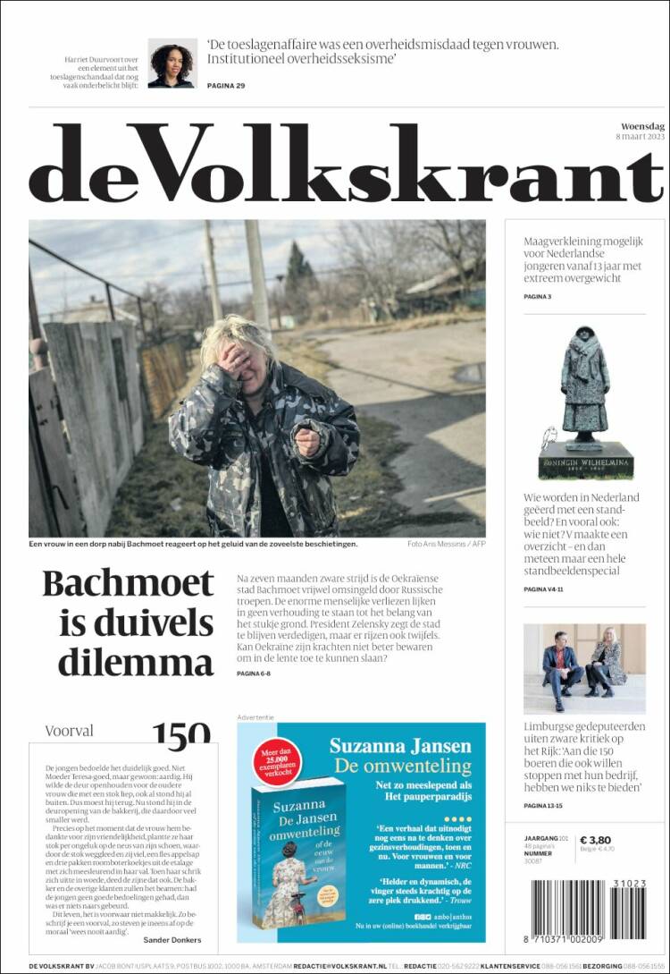 Portada de De Volkskrant (Pa&iacute;ses Bajos)