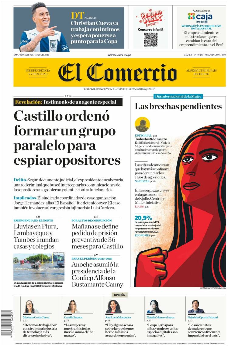 Portada de El Comercio (Perú)