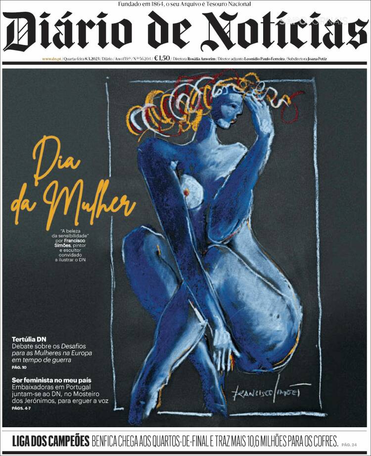 Portada de Diário de Noticias (Portugal)