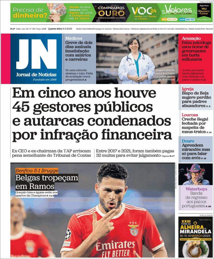 Portada de Jornal de Notícias (Portugal)