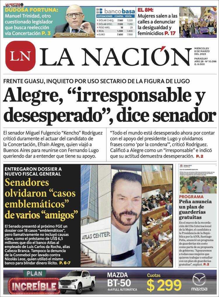 Portada de La Nación (Paraguay)