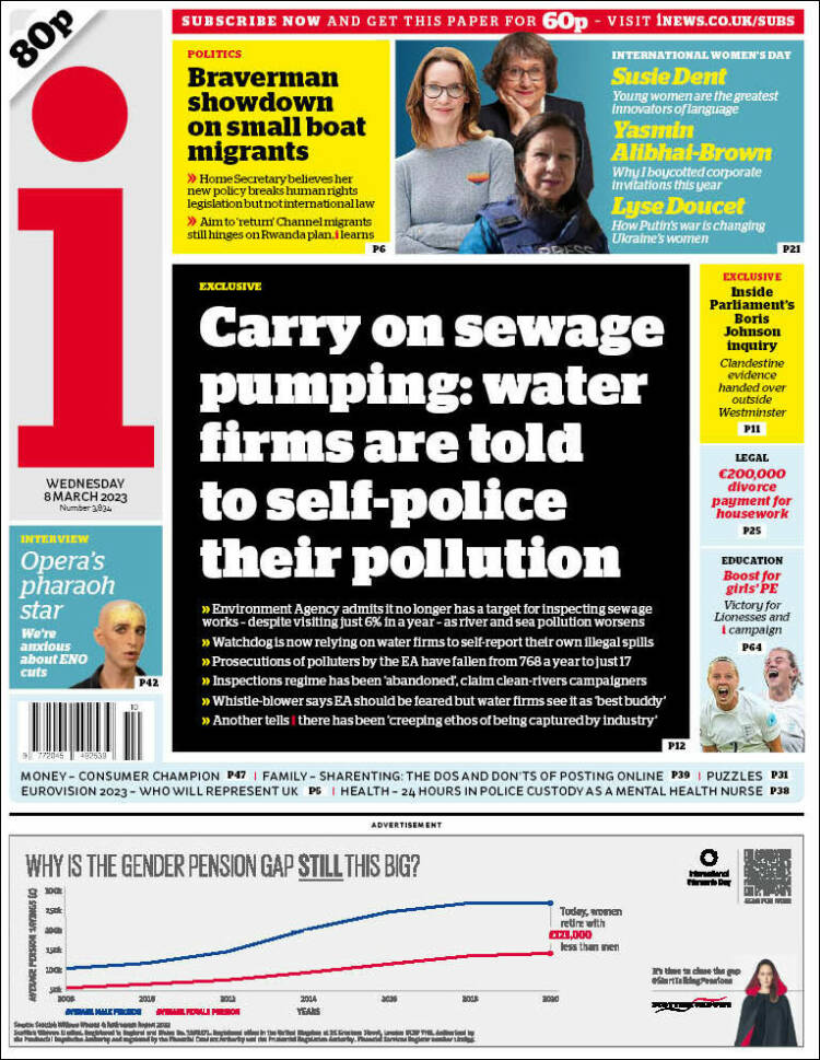 Portada de The i (Reino Unido)