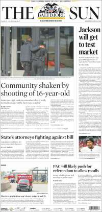 Portada de The Baltimore Sun (USA)