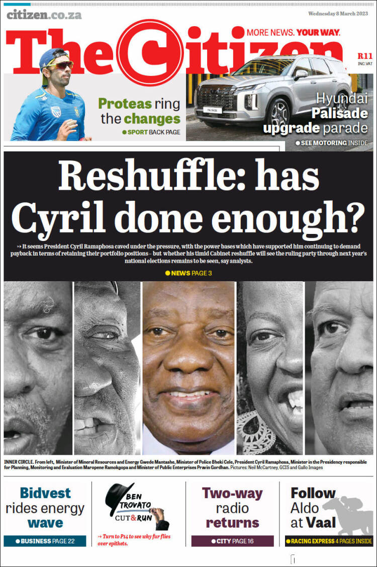 Portada de The Citizen (Sud&aacute;frica)