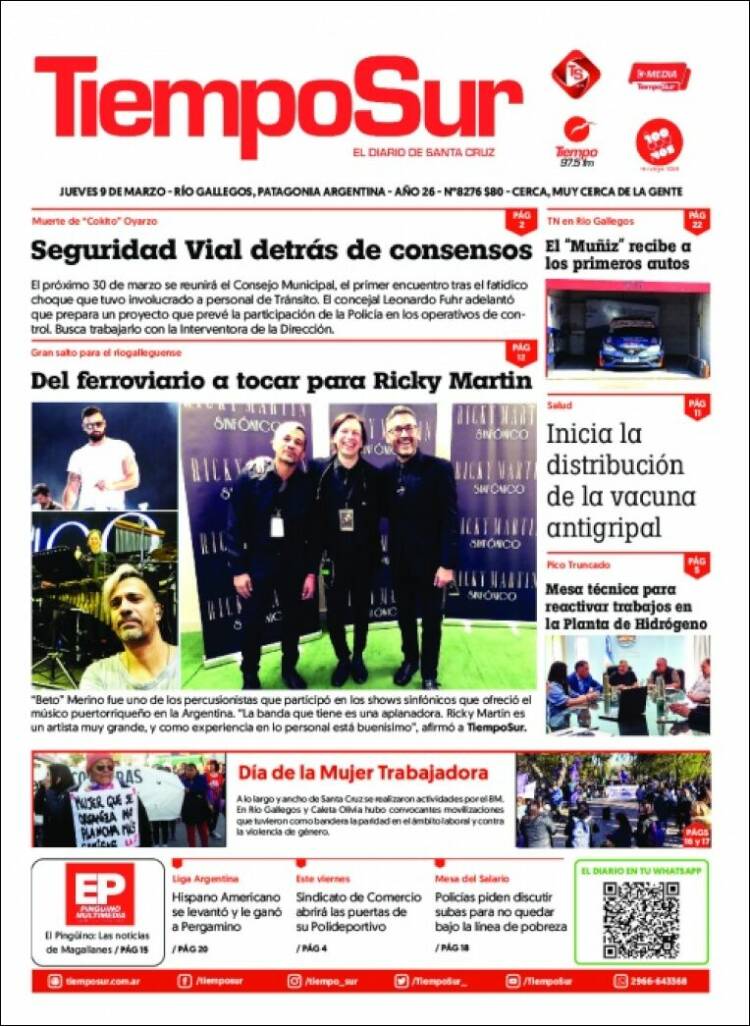 Portada de Tiempo Sur (Argentina)
