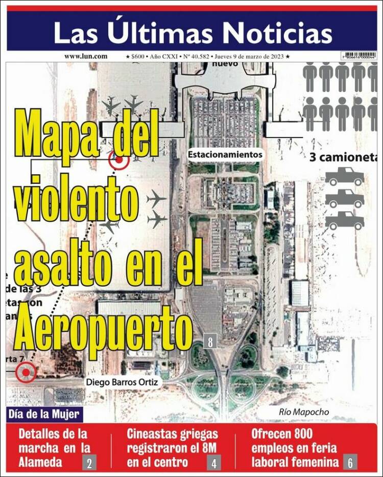 Portada de Las Últimas Noticias (Chile)