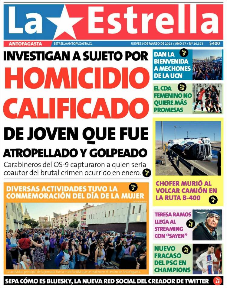 Portada de La Estrella del Norte (Chile)