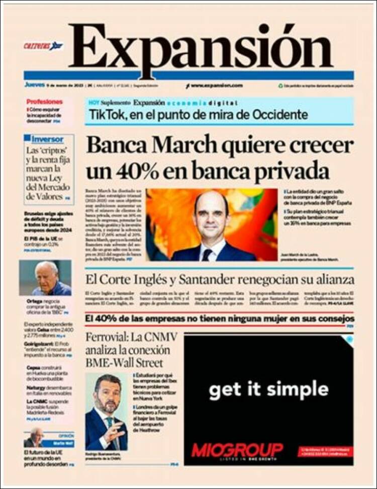 Portada de Expansión (Espa&ntilde;a)