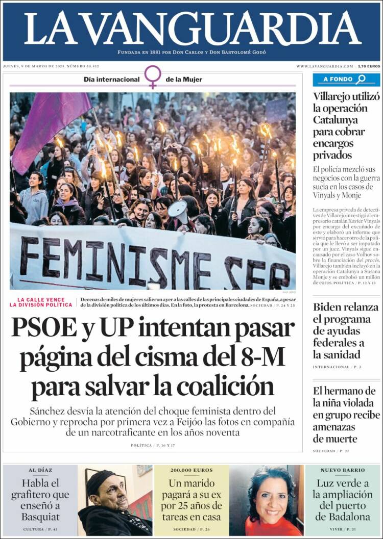Periódico La Vanguardia (España). Periódicos de España. Toda la prensa de  hoy. 