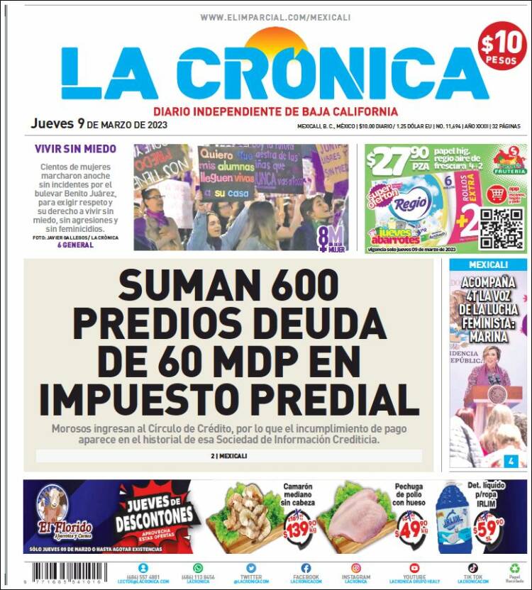 Portada de La Crónica de Baja California (Mexico)