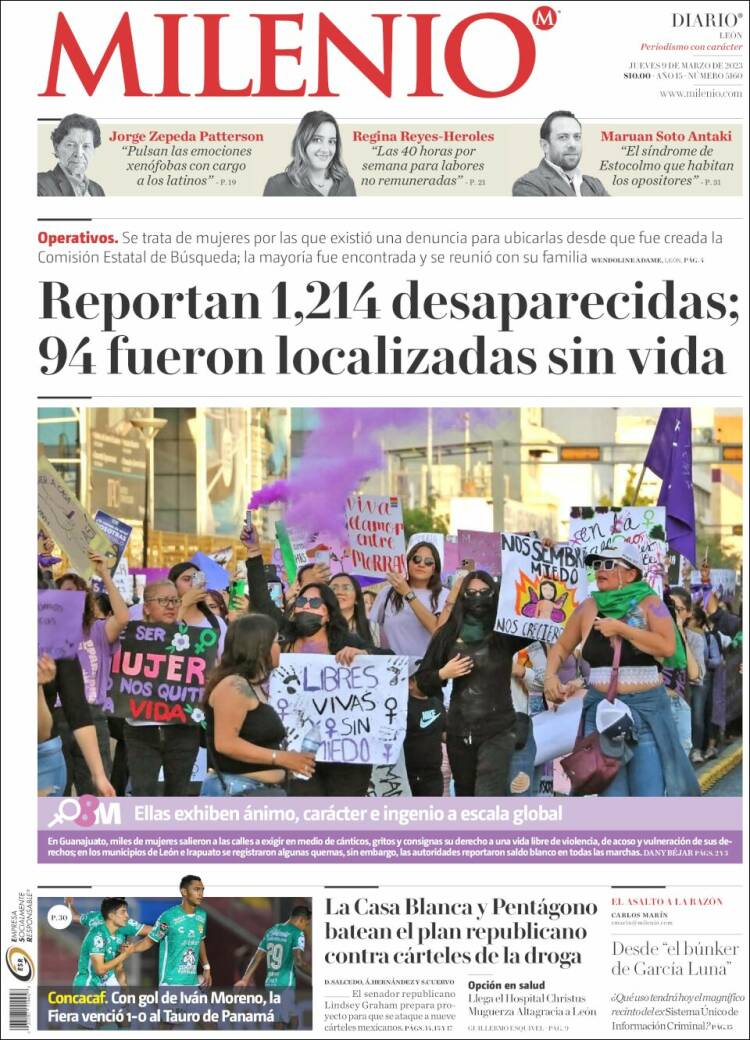 Portada de Milenio de León (Mexico)