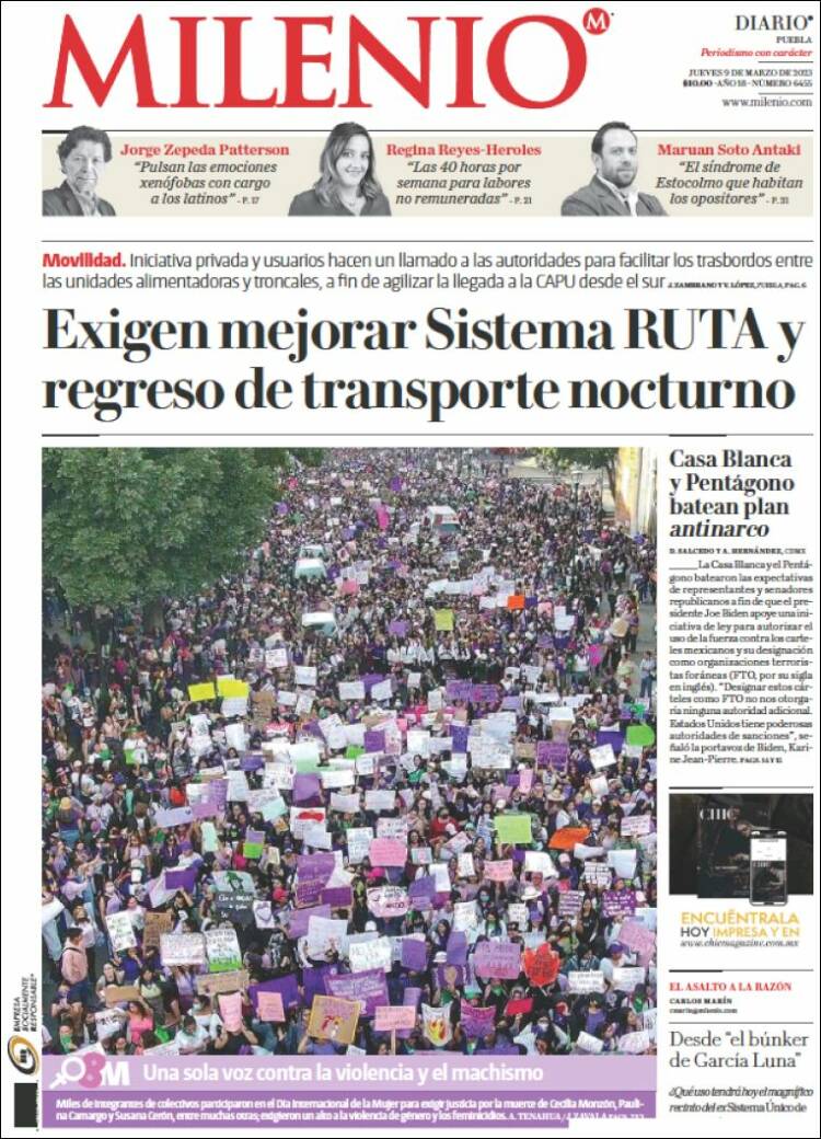 Portada de Milenio de Puebla (Mexico)