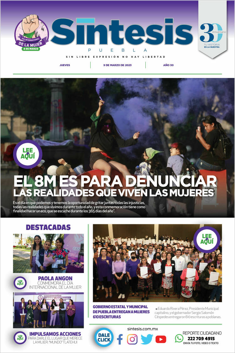 Portada de Síntesis - Puebla (Mexico)