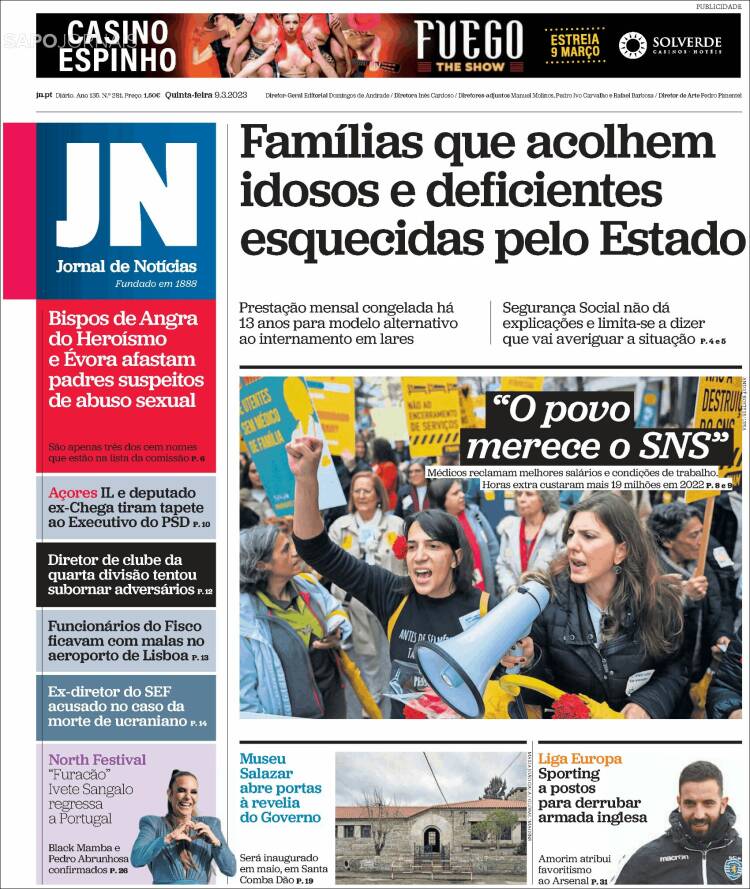Portada de Jornal de Notícias (Portugal)