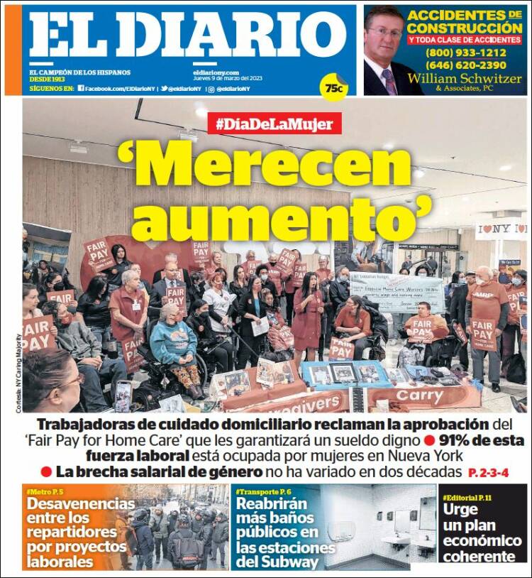 Portada de El Diario NY (États-Unis)