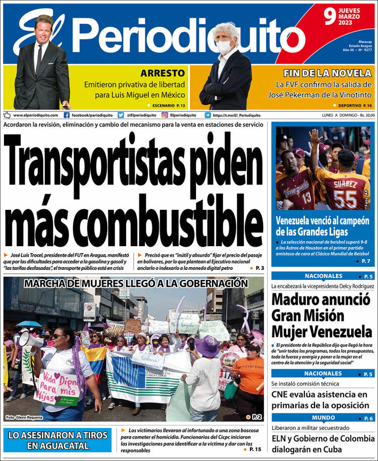 Portada de Periodiquito de Aragua (Venezuela)