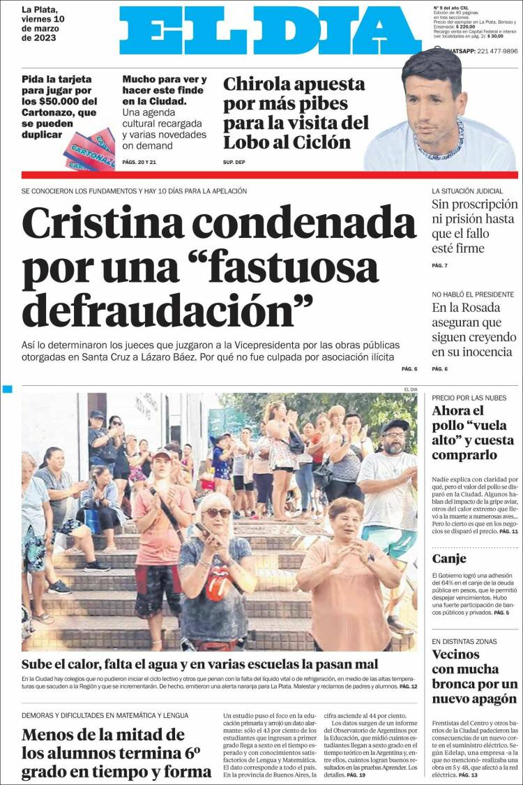 Portada de El Día de la Plata (Argentina)