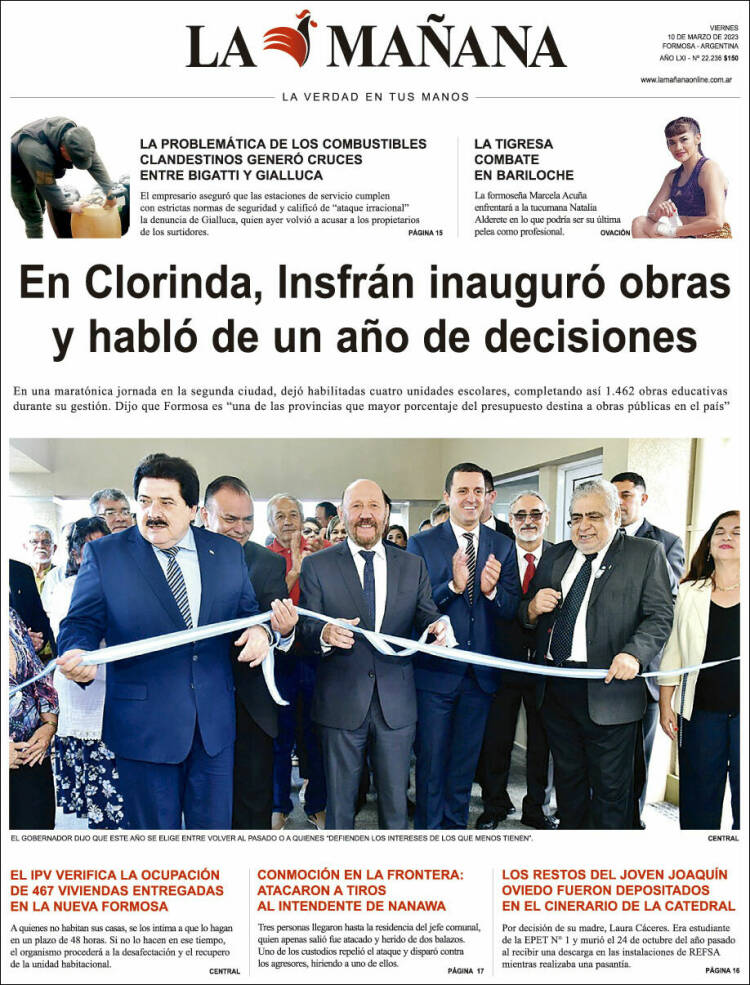 Portada de Diario La Mañana (Argentina)