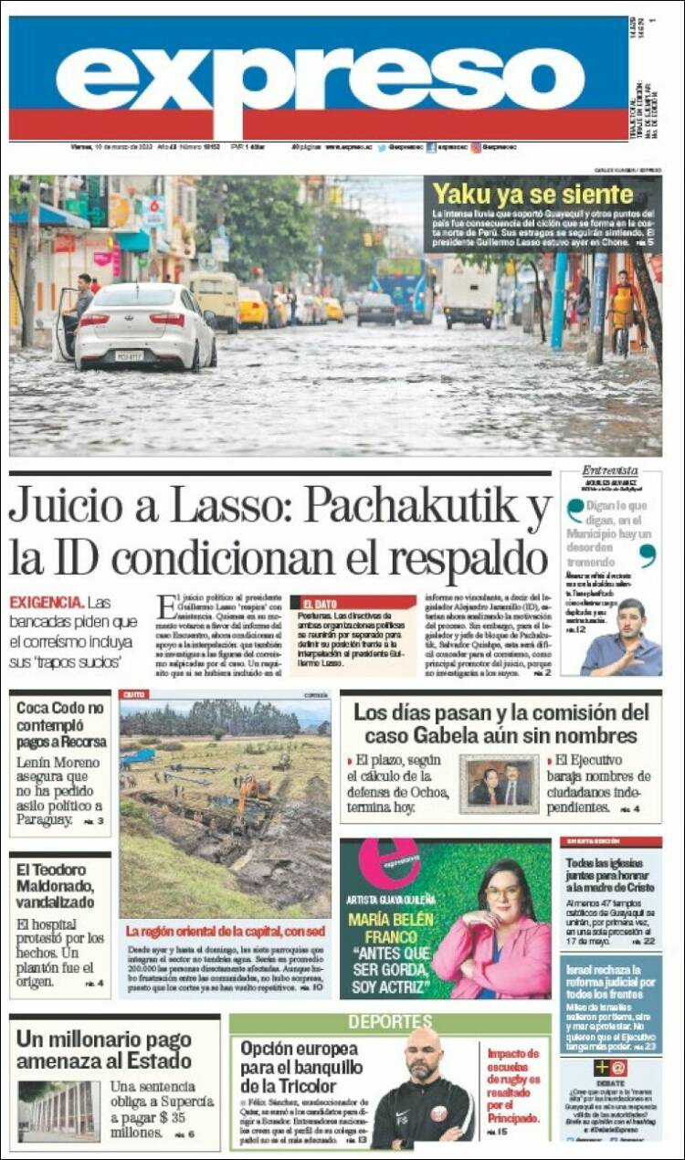 Portada de Expreso (Ecuador)