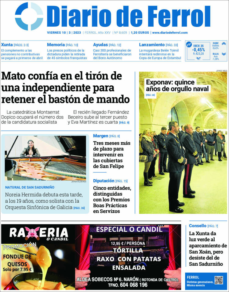 Portada de Diario de Ferrol (España)