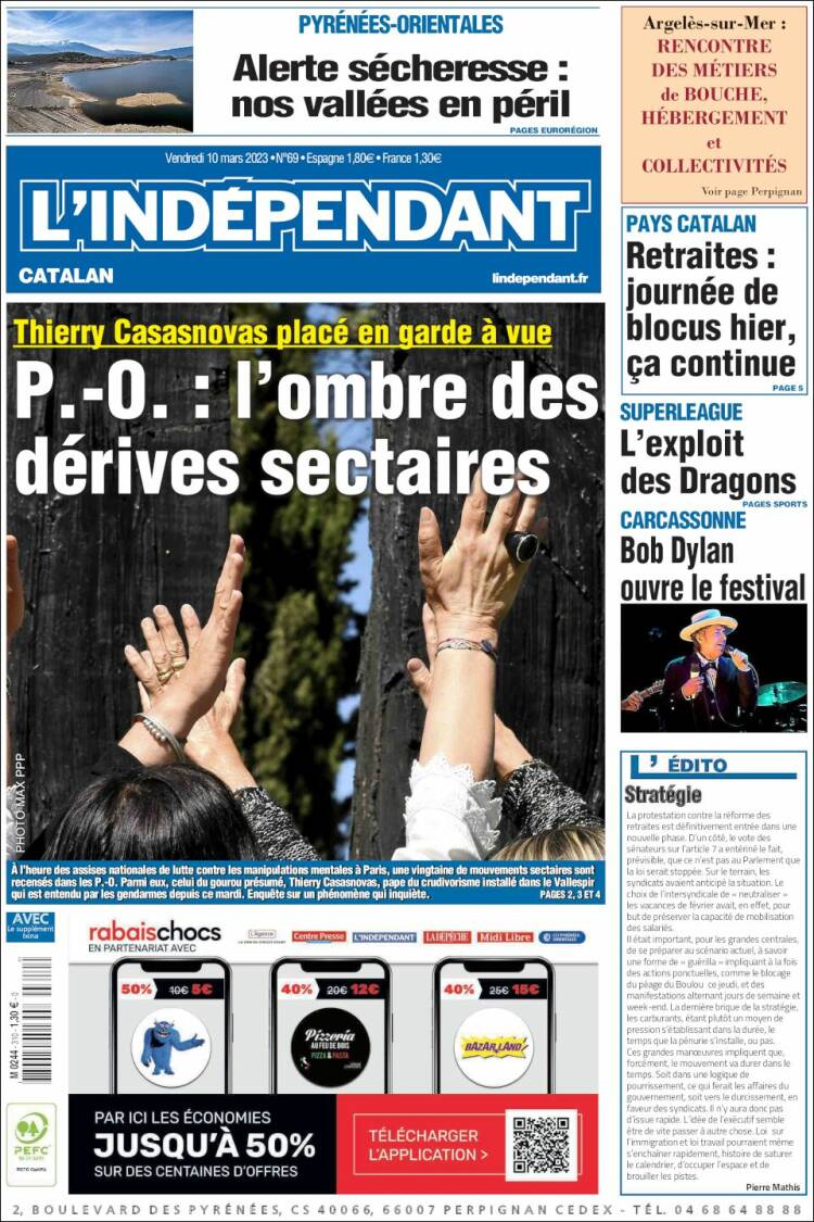 Portada de Le Indépendant (Francia)
