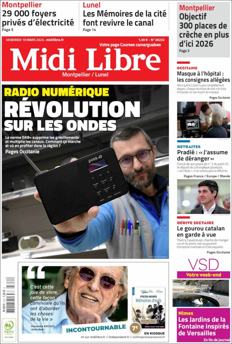 Portada de Midi Libre (Francia)