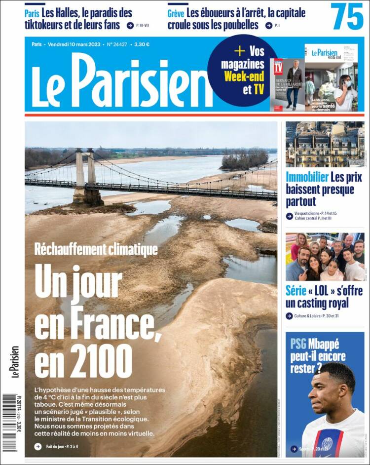 Portada de Le Parisien (Francia)