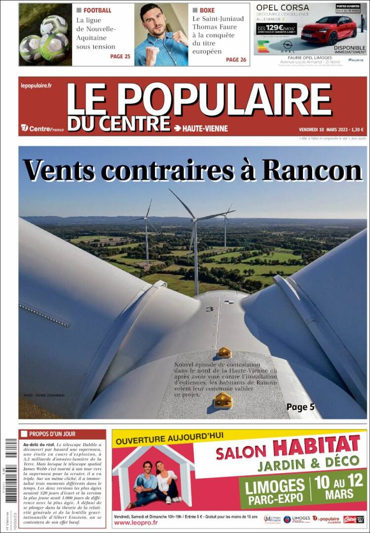 Periódico Le Populaire du Centre (Francia). Periódicos de Francia