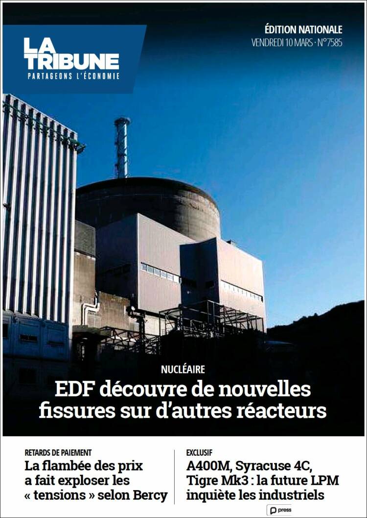 Portada de La Tribune (Francia)