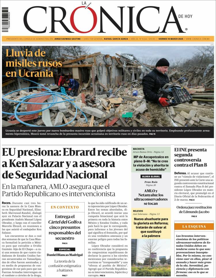 Portada de La Crónica de Hoy (M&eacute;xico)