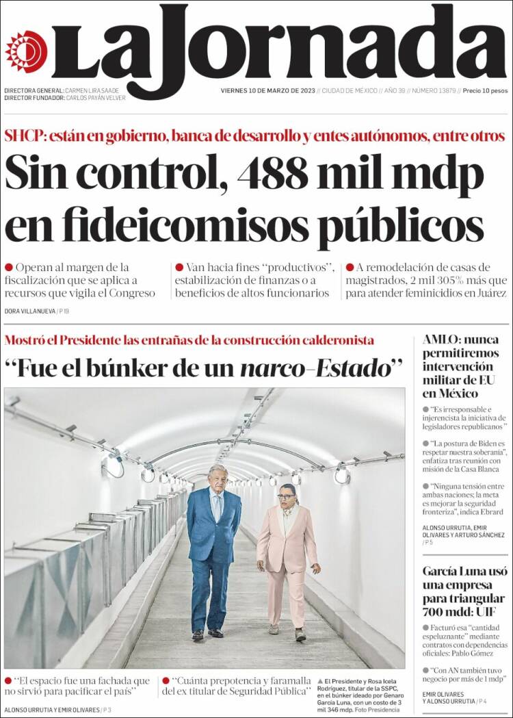 Portada de La Jornada (M&eacute;xico)