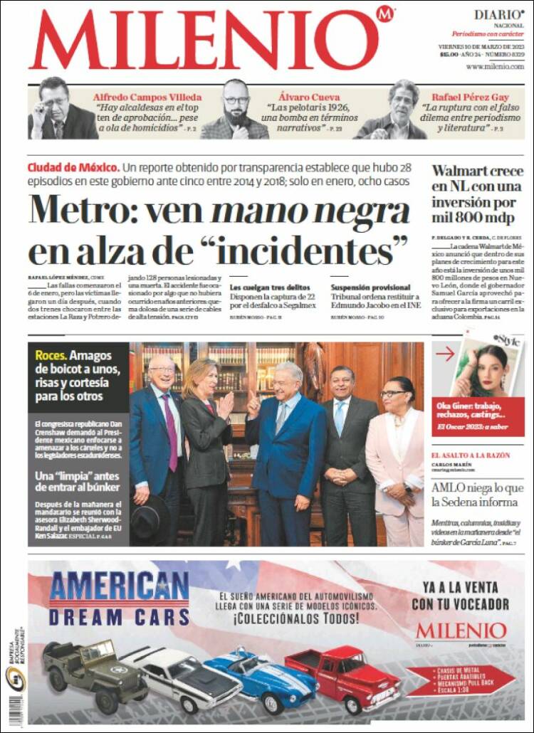 Portada de Milenio (M&eacute;xico)