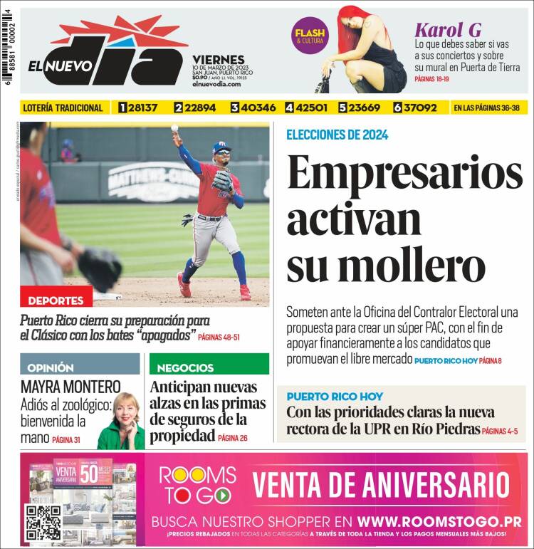 Portada de El Nuevo Día (Puerto Rico)