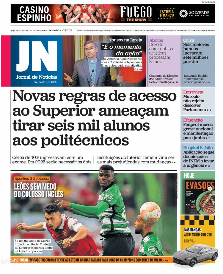 Portada de Jornal de Notícias (Portugal)