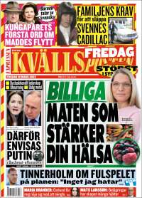 Portada de Kvällsposten (Suecia)