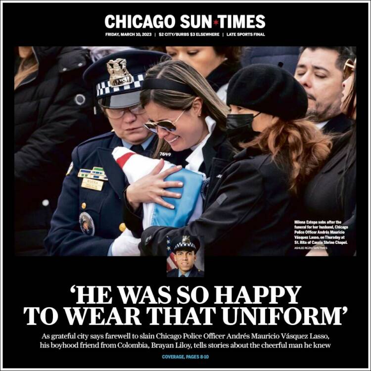 Portada de Chicago Sun-Times (USA)