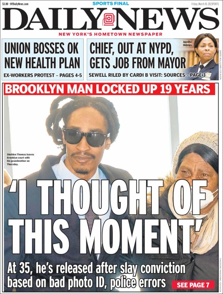 Portada de Daily News - New York (USA)