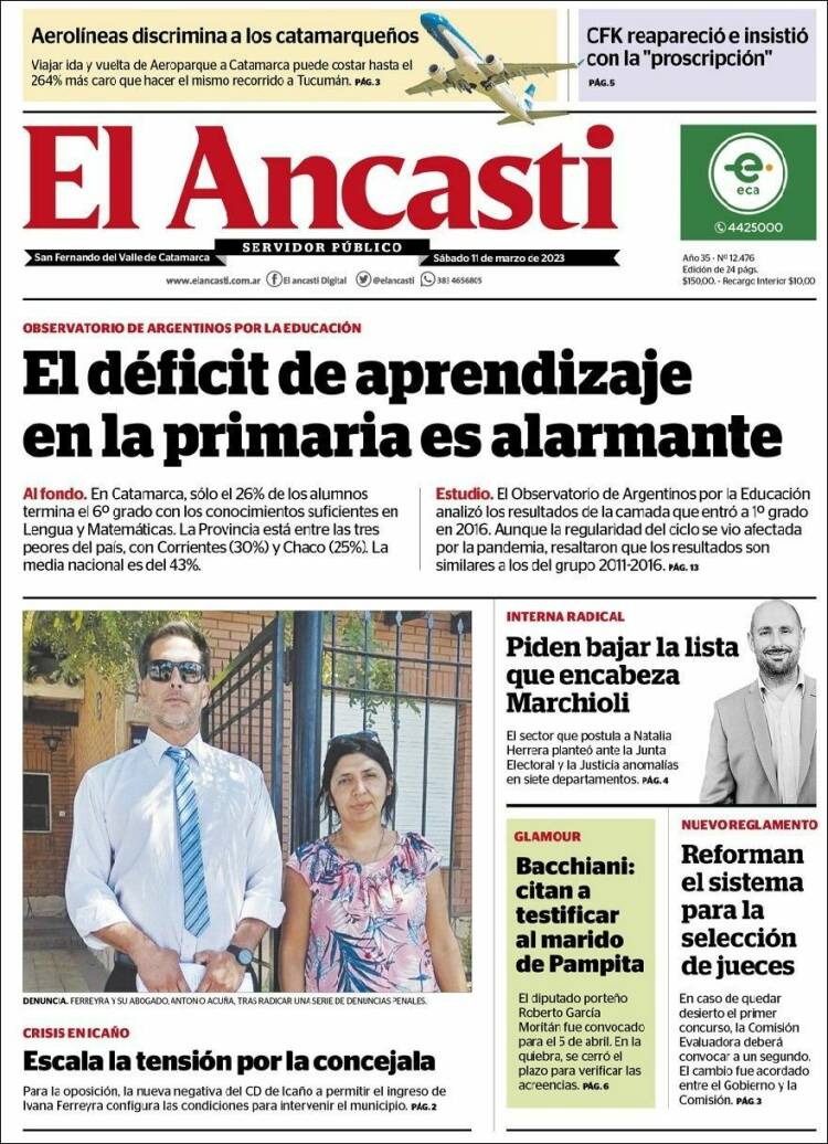 Portada de El Ancasti (Argentina)