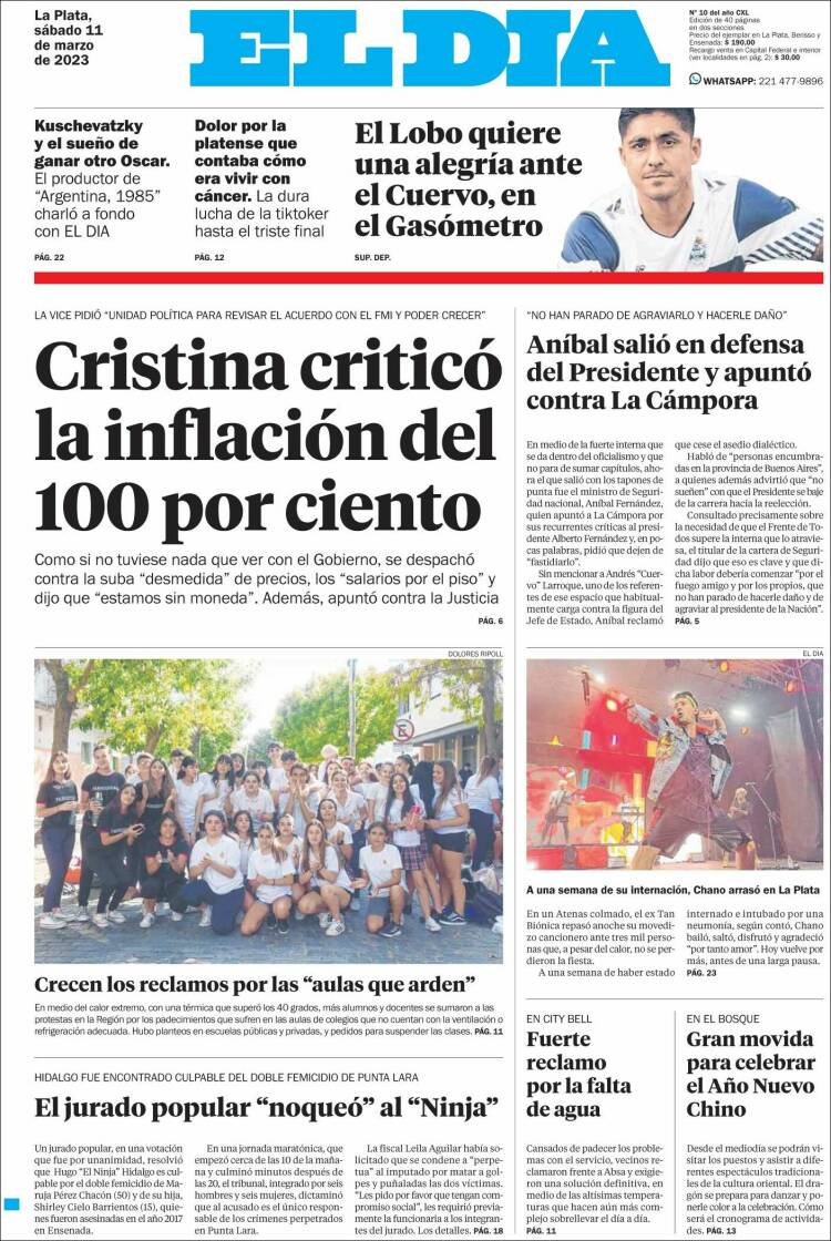 Portada de El Día de la Plata (Argentina)