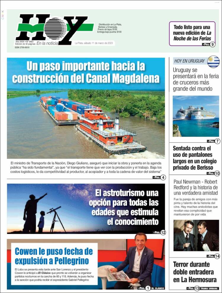 Portada de Diario Hoy (Argentina)