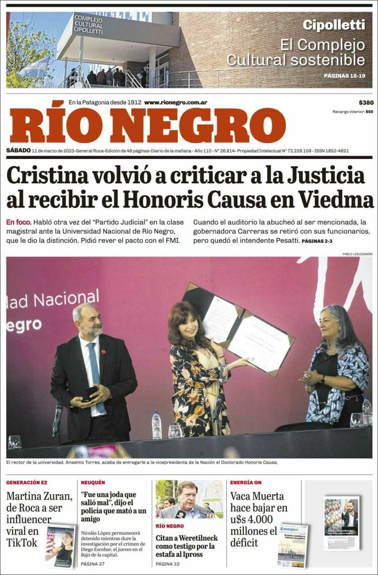 Portada de Rio Negro (Argentina)
