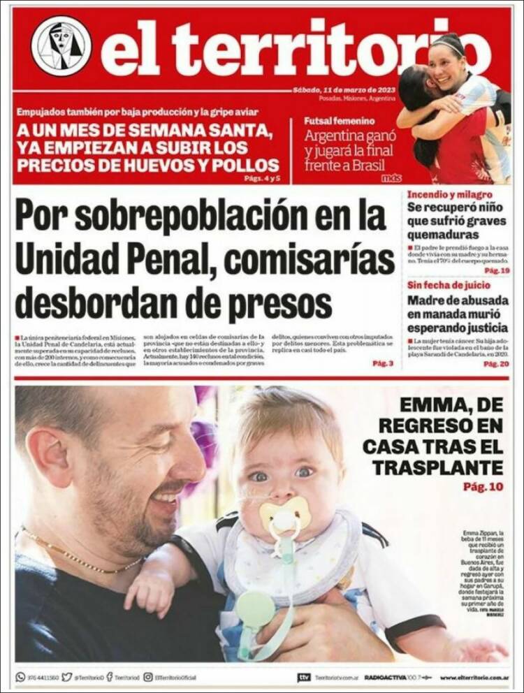 Portada de El Territorio (Argentina)