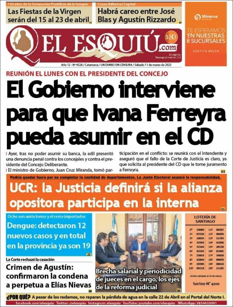 Portada de El Esquiu (Argentina)