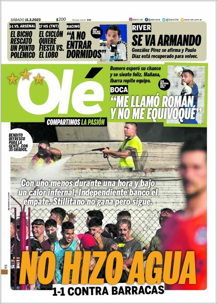 Portada de Olé (Argentina)