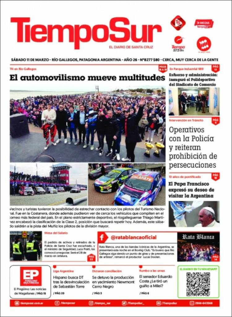Portada de Tiempo Sur (Argentina)