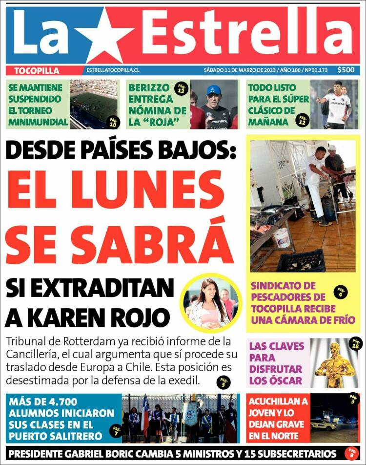 Portada de La Estrella de Tocopilla (Chile)