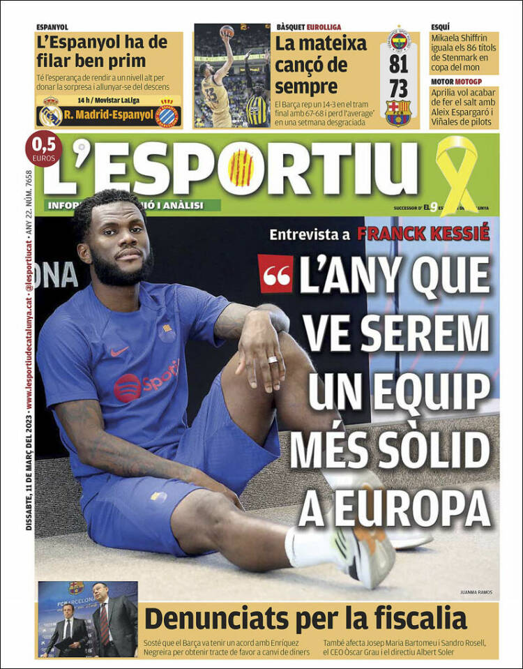 Portada de L'Esportiu (Espa&ntilde;a)