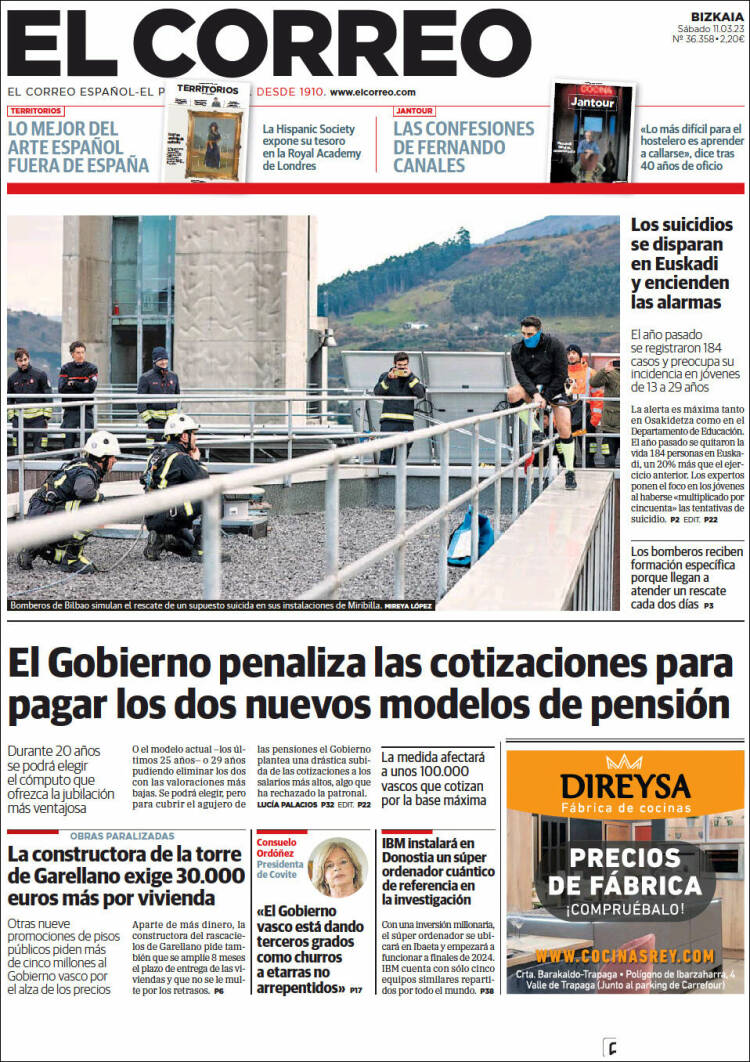 Portada de El Correo (Espa&ntilde;a)