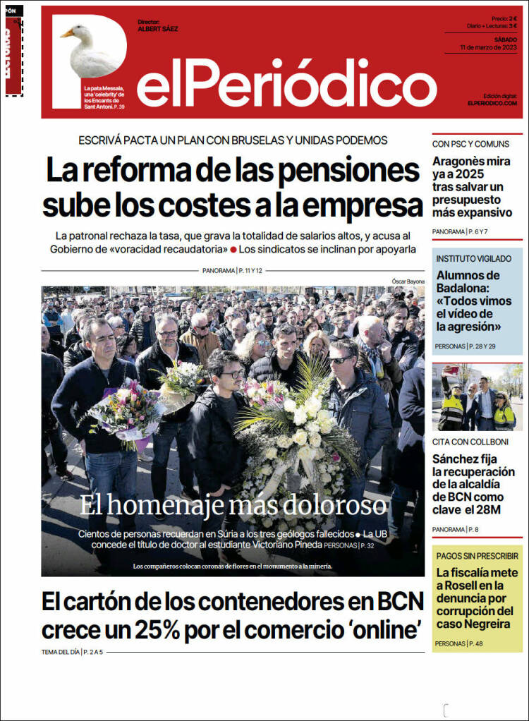 Portada de El Periódico (Espa&ntilde;a)