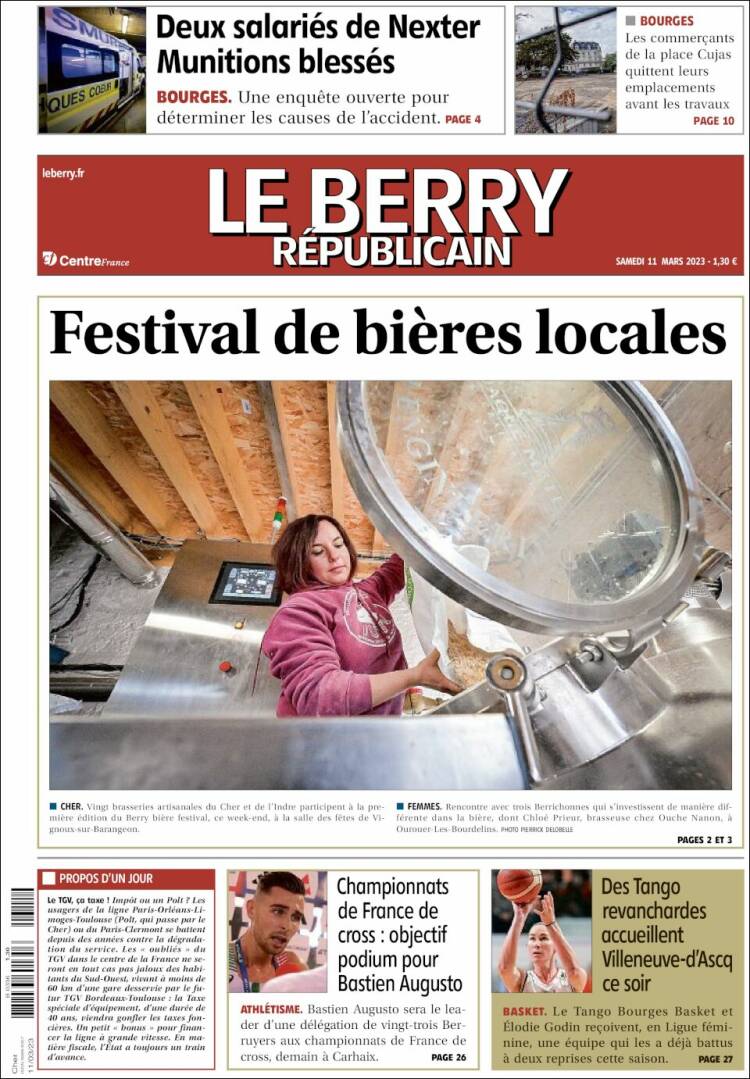 Portada de Berry Republicain (Francia)